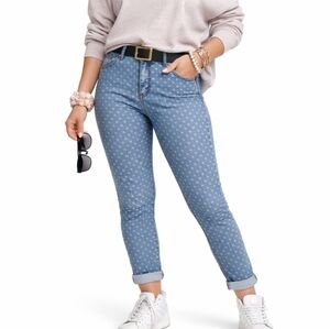 Vintage EARL JEANS Size 6 (VTG 12) Diamond Print‎ Blue Denim Skinny Ankle Jeans